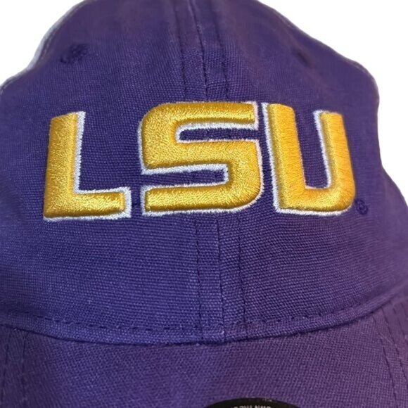 NCAA Distressed LSU  Tigers Trucker Purple SnapBack Hat Cap Colosseum New - Picture 3 of 7